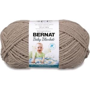 Bernat BABY BLANKET BB Baby Sand Yarn - 1 Pack of 10.5oz/300g - Polyester - #6 Super Bulky - 220 Yards - Knitting/Crochet