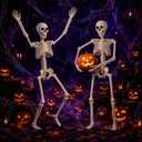 Abakuku 2 Pack 36" Halloween Skeleton Decorations,Human Bones for Halloween Party with Movable Joints,for Haunted Houses, Front Lawn, Graveyard Props, 2pcs-36inch