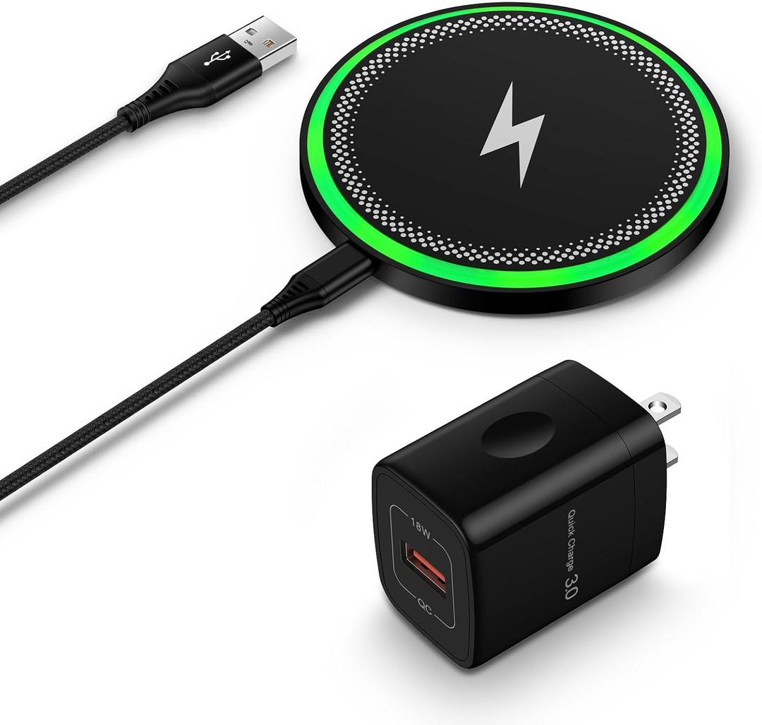for Samsung S26/S25 Ultra/S24 Plus/S24FE Wireless Charger Fast Charging Pad | 15W Wireless Phone Charger Android Charging Station Mat for Galaxy S24Ultra/S23+/S22/S21 Google Pixel 10a 9 8A with Adapter