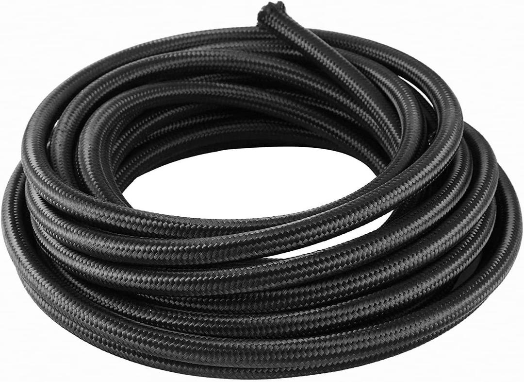 6AN Fuel Line 6AN Transmission Cooler Hose 20FT 500 PSI High Pressure Marine Braided Fuel Injection Hose For Oil, Gas, Fuel, Diesel, Hydraulic