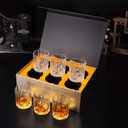 KANARS Whiskey Glasses Set of 6 with Elegant Gift Box,10 Oz Premium Old Fashioned Crystal Glass Tumbler for Liquor, Scotch, Cocktail or Bourbon Drinking, Gifts for Birthday Thanksgiving Christmas