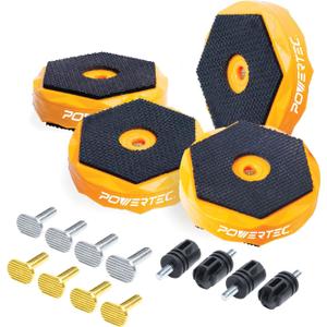POWERTEC Bench Dog Puck - Fits 3/4" Dog Hole on Work Bench & T Track, Ideal for Sanding, Routing, Finishing & Painting, T Track Accessories - 4PK (71820)