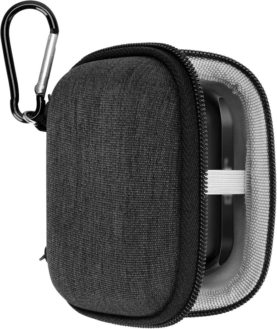 Geekria Shield Earbuds Case Compatible with JVC HA-A10T, New Marshmallow True Wireless Earbuds, Replacement Hard Shell Travel Carrying Bag with Carabiner Clip (Dark Grey)