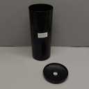 mDesign Plastic Floor Stand Toilet Paper Organizer with Cover, 3-Roll Space-Saving Tissue Storage for Bathroom - Fits Under Sink, Vanity, Shelf, in Cabinet, Corner - Aura Collection - Black (1 Pack)