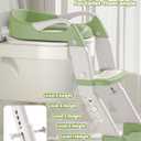 3-in-1 Potty Training Seat & Training Toilet & Potty Chair, Height AdjustableToddler Toilet Seat for Kids, Foldable Potty Training Toilet with Splash Guard & Anti-Slip Steps (Green)
