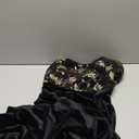 Milumia Women's Vintage Floral Tube Maxi Dress Strapless Ruched Bodycon Wedding Guest Party Dresses (Large, Black)