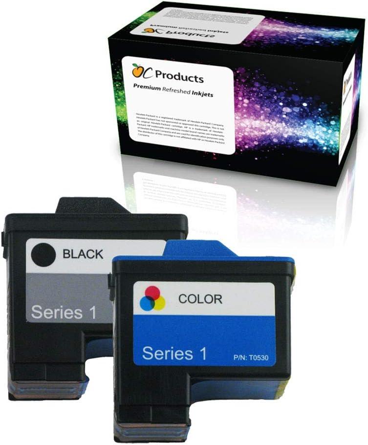 Refilled Dell Series 1 T0529 T0530 Ink Cartridge Replacement for Dell Photo A920 720 Printers (1 Black 1 Color)
