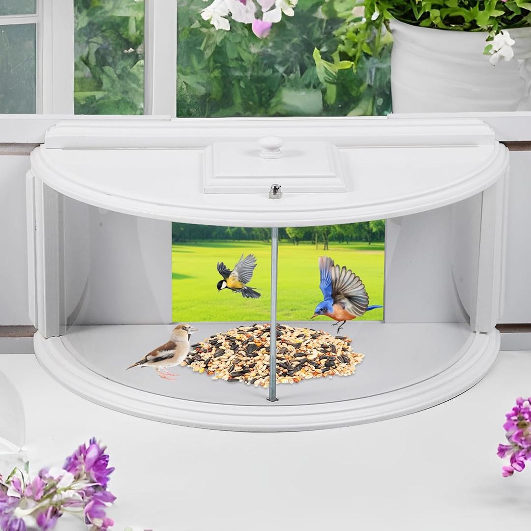 Window Bird Feeder Birdwatching Indoors,Clear View,180 Ultimate Bird Feeder for Up-Close Avian Encounters Brings Nature's Beauty to Your Home/Office Easy Fill