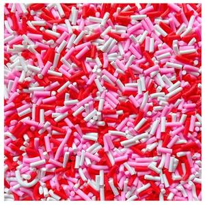 EHOPE 100G Fake Sprinkles Polymer Sprinkles Faux Sprinkles Resin Sprinkles Clay Sprinkles For Resin Fake Candy Sprinkles for Nail Art DIY Crafts Cake Phone Case (100G Long Red Pink)