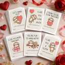 5 x Valentine's Day Sloth Cards for Kids, 24 Pack, 6 Designs, 3.5x5 inch, Cute Animal Theme with Hearts