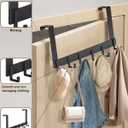 Peasulin 2 Pack Over The Door Hooks, Sturdy Door Hanger, Large Over The Door Towel Rack with 6 Hooks, Heavy Duty Easy to Install, for Bathroom, BedroomKitchenHanging Towels, Coats (Black).