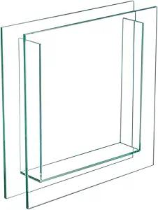 Royal Imports Flower Glass Vase - Flat Square Trim - 12"x12" Tall, Clear - Decorative Modern Floral Centerpiece Accent for Home Decor Living Room Bathroom, Kitchen, Shelf, Table, Entryway, Wedding