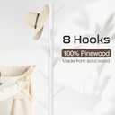 WANGMUXIA Coat Rack, Freestanding Coat Rack with 8 Hooks and 3 Adjustable Size Tree Coat Racks for Bedroom, Hallway, Entrance, Office, for Hats, Coats, Scarves, Handbags