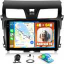 [4G+64G] Car Radio for Nissan Altima 2013-2018 with Wireless CarPlay Android Auto,10.1 Touchscreen Android 15 Car Stereo with Mirror Link WiFi GPS Navigation,Bluetooth,FM/RDS SWC EQ+Backup Camera