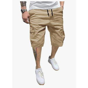 JMIERR Mens Casual Twill Cargo Shorts Cotton Drawstring Classic Cargo Stretch Short with 6 Pockets Size 38