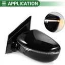 Motoforti Left Driver Side Door Mirror Replacement Side View Mirror Assembly for Nissan Murano 2015-2020 Black Power Mirror Adjustment Manual Folding