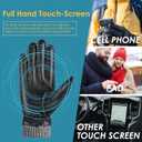 Winter Warm Genuine Leather Gloves, Cashmere Lined Driving Motorcycle Gloves for Men (Black, S)