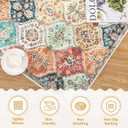 ROYHOME 9x12 Area Rug Large Moroccan Trellis Machine Washable Rug Vintage Medallion Distressed Indoor Accent Rug Stain Resistant Non-Slip Floor Cover Carpet for Living Room Bedroom, Cream