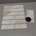 Small Stone Dish Drying Mat for Kitchen Counter, 15.7"12" & 8"x4" Quick Dry Stone Mats, Foldable Water Absorbing Diatomaceous Earth Drying Dish Pad for Countertop Bottles Utensils Cup(Gold White)