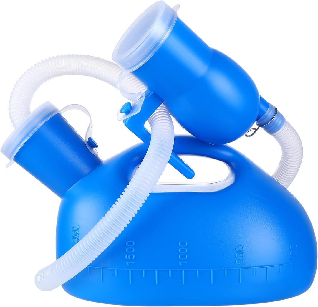 Urinal Bottle Portable Urinals for Men Women Urine Bottle 2000ml Mens Potty Spill Proof Pee Bottle with 68" Long Tube Travel Toilet Incontinence Bottles for Elderly Hospital