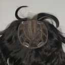 PANEWAY Wavy Curly Natural Black Clip In Hair Topper - 16Inch Add Hair Volume Synthetic Wiglets