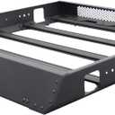 Go Rhino SRM 400 Roof Rack - Customizable Basket & Clamps | Textured Black, L: 58" x W: 52" x H: 5.5" | 5934058T