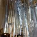 Tessco 4 Sets Gold 7 Arm Floor Candelabra 46.5'' Tall Floor Candle Holders Metal Candle Holders with Acrylic Lampshade Candlestick Centerpiece for Electronic Wedding Home Party Decoration