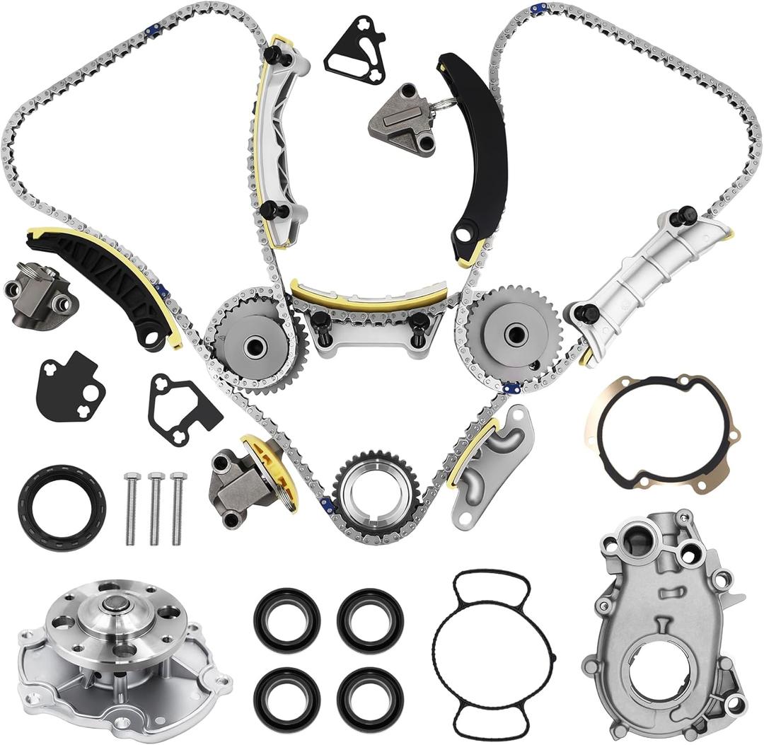 3.6 Timing Chain Kit with Water Pump & Oil Pump 9-0753S Compatible With 2007-2015 Cadillac Buick Gmc Chevy Pontiac Saturn Saab Suzuki 3.6L 3.0L Replace# 12603745 Cadena De Tiempo Kit