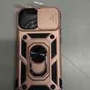 Vinve for iPhone 12 Mini Case with Slide Lens Cover, HD Screen Protector, Military Grade Drop Protection, Magnetic Rotated Ring Holder Kickstand Phone Case for iPhone 12 Mini,Rose Gold