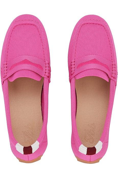 JBB Women Knit Loafers Men Driving Loafer Slip On Flat Boat Shoes Penny Moccasins Flat Bottom Breathable Shoes, Size 43 (10.5)