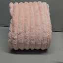 NEWCOSPLAY Super Soft Throw Blanket Pink Premium Silky Flannel Fleece 3D Ribbed Jacquard Lightweight Bed Blanket All Season Use (Pink Ribbed, Throw(50"x60"))
