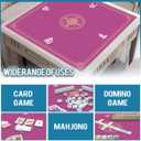 Mahjong Mat, Non-Slip Noise Reducing Game Mat, 31.5 Inch Mahjong Table Mat, Mahjong Mat with Cloth Bag and Carton Storage,Suitable for Mahjong, Dominoes, Solitaire and Other Games. (Pink)