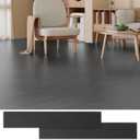 Peel and Stick Floor Tile, 36 Pcs 54 Sq.Ft Waterproof Wood Grain Luxury Vinyl Plank Flooring, Easy DIY Self Adhesive Vinyl Floor for Kitchen, Living Room, Bedroom, RV, Black