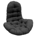 Thick Hanging Egg Chair Cushion with High Back - Black 3x5 ft