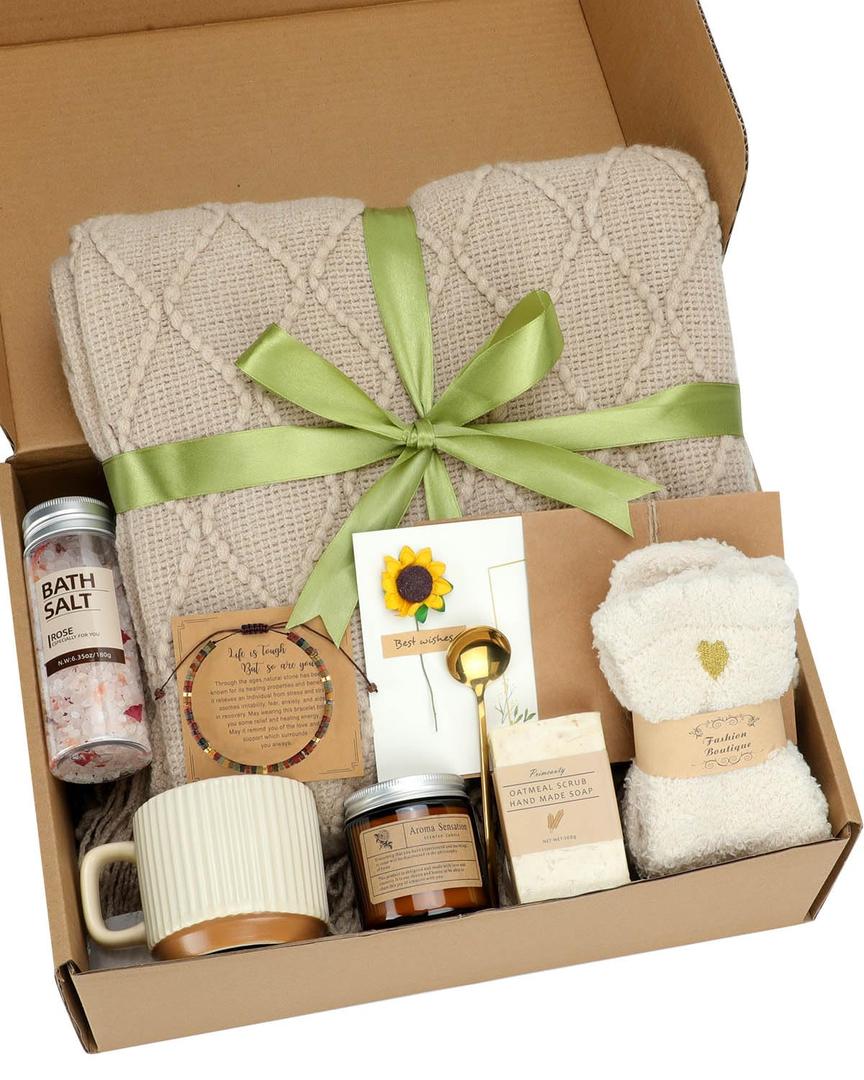 Get Well Soon Gift Baskets for Women - After Surgery Care Package, Sympathy & Condolences Basket for Loss, Grief, Miscarriage & Postpartum Mom