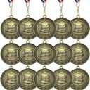 16 Pcs Outstanding Student Scholastic Metal Medals Scholastic Award Medals with Ribbons Academic Award Prize Gift for Education, Recognition, Achievement