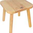 BEE&OAK 11 Inch Wooden Step Stools for Adults, Solid Rubber Wood Non-Slip Step Foot Stool, Heavy Duty 300 lbs One Step Stool for Bedroom, Bathroom, Kitchen,Outdoor (Natural)