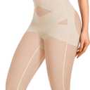 Gotoly Shapewear Tummy Control High Waisted Butt Lifting Shapewear Body Shaper Capri Shapewear Shorts Thigh Slimmer (Medium, Beige)
