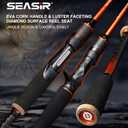 SEASIR CastX Medium Heavy Fishing Rod, Medium Light Spinning Casting Rod, 2 Piece Baitcasting Rod, Saltwater Freshwater Baitcaster Rod, Fast Action, 40T Carbon Fiber, EVA & Cork Grip, Zirconia Ring, 1.83m/C602-ml