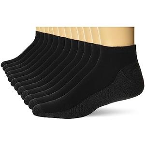 Hanes Men's Socks, X-Temp Cushioned Low Cut Socks, 12-Pack Size 12-14