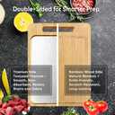 Titanium Cutting Board, Double Sided Titanium/Bamboo wood Large Chopping Boards with Juice Groove Cutting Pads for Meat, Vegetables and Fruits