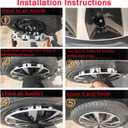 Hubcaps Wheel Covers Replacement R14 Size Hub Cap Universal-Fit Steel Wheel Rim Caps ABS Tire Cover Snap on Most Car Truck SUV Sedan -Set of 414-inchSilver-Black