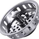 Stainless Steel Kitchen Sink Basket Strainer Replacement for US Standard Drains (3-1/2 Inch), Stainless Steel Body W/Large Neoprene Seal 1 Pack