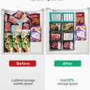 iSPECLE Freezer Organizer Bins - 4 Pack Small Stackable Deep, Bins for 7 Cu.Ft, Easy Get Bottom Foods without Digging, Chest Freezer Organizer Prevent Frozen Food Waste, Black