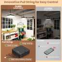 Solar Shed Light Indoor Outdoor, Dual Lamp 2000LM Daytime Pendant Light with Pull String, Dusk to Dawn, 3 Lighting Modes Solar Lights Indoor, Waterproof for Barn, Gazebo, Shop, Garage