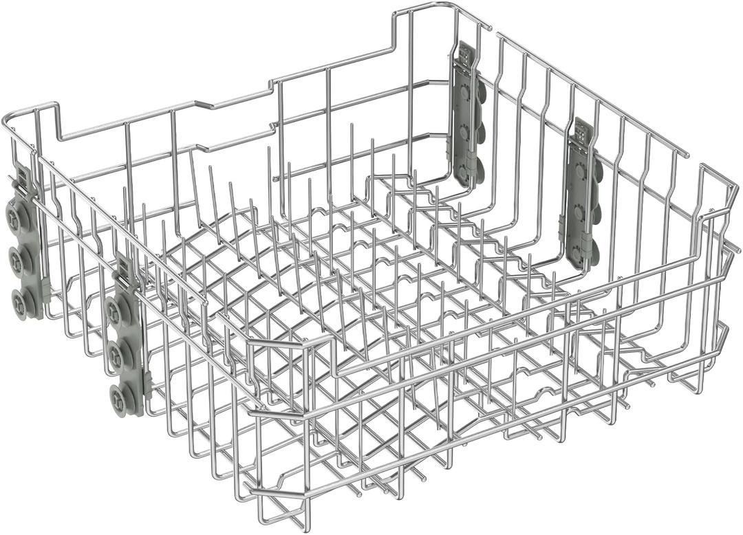 UPGRADED WD28X35779 WD28X30219 Dishwasher Upper Rack Compatible with GE Dishwasher Rack Replacement Parts with Wheel,304 Stainless Steel WD28X30219 WD28X25018 WD28X26104 GE Dishwasher Upper Rack Part