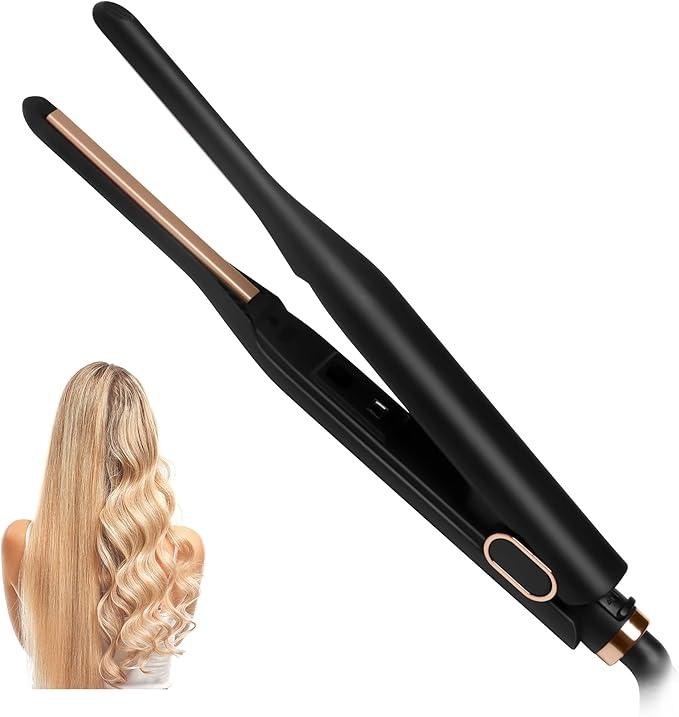 3/10”Thin Pecil Flat lron All in one Styling Tool，Mini Hair Straightener,，Micro Hair Straightener，Small Flat Irons for Short Hair, Curls Bangs, Dual Voltage，Plus Travel Friendly