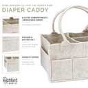 Parker Baby Diaper Caddy - Nursery Storage Bin and Car Organizer for Diapers and Baby Wipes - White, Regular