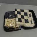 A&A Chess Set - 15''x15'' Foldable Silicone Chessboard and 3.25'' King Height Weighted Plastic Staunton Pieces with Carrying Case for Portable Travel