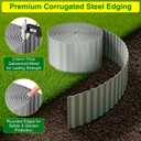 MIXC Corrugated Metal Garden Edging, Landscape Border for Lawn, Flower Bed & Paver (Silver, 8 Inch 25FT)